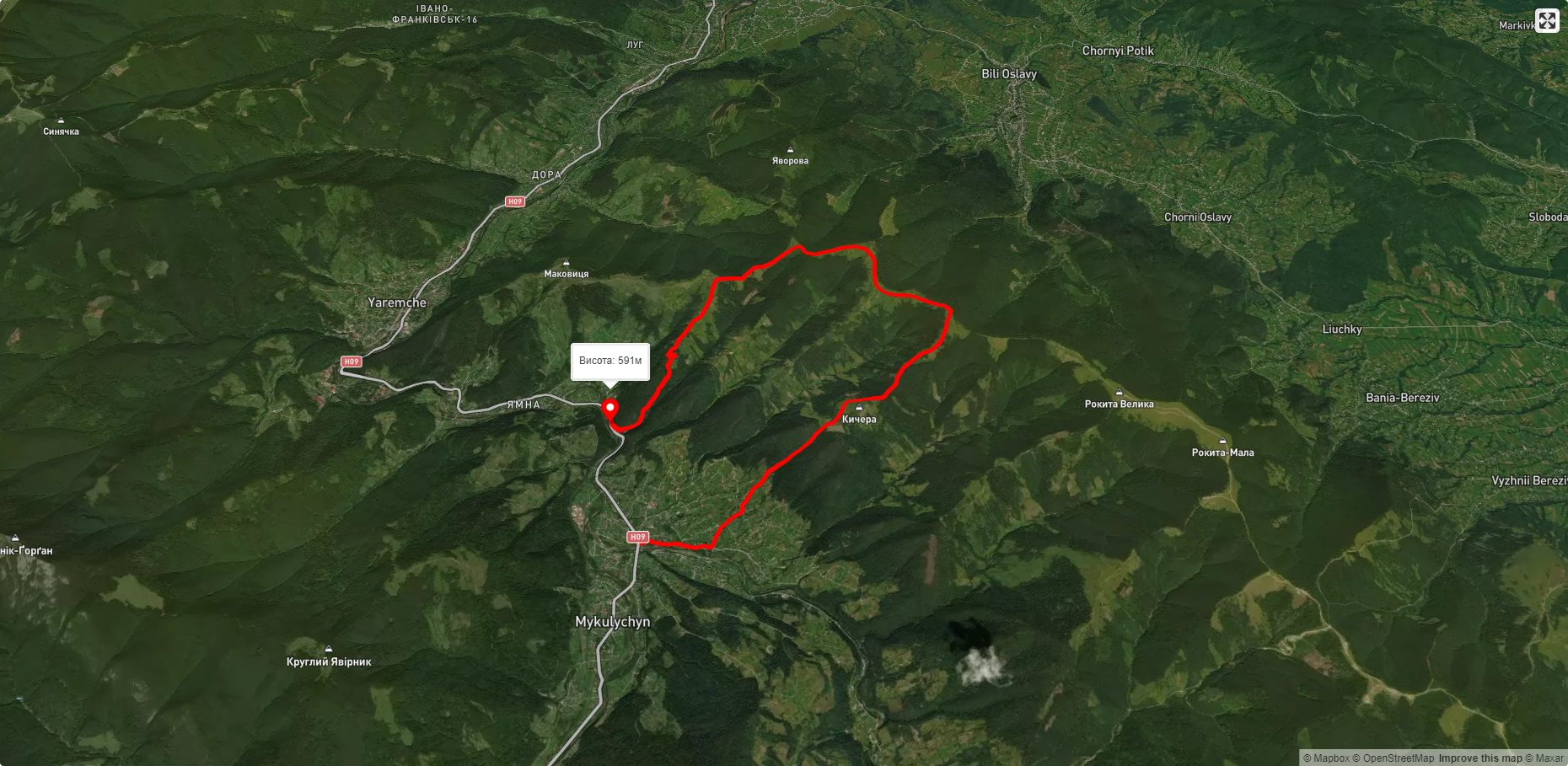 Прис. Рівня - г. Смерічок - г. Петраш - Микуличин