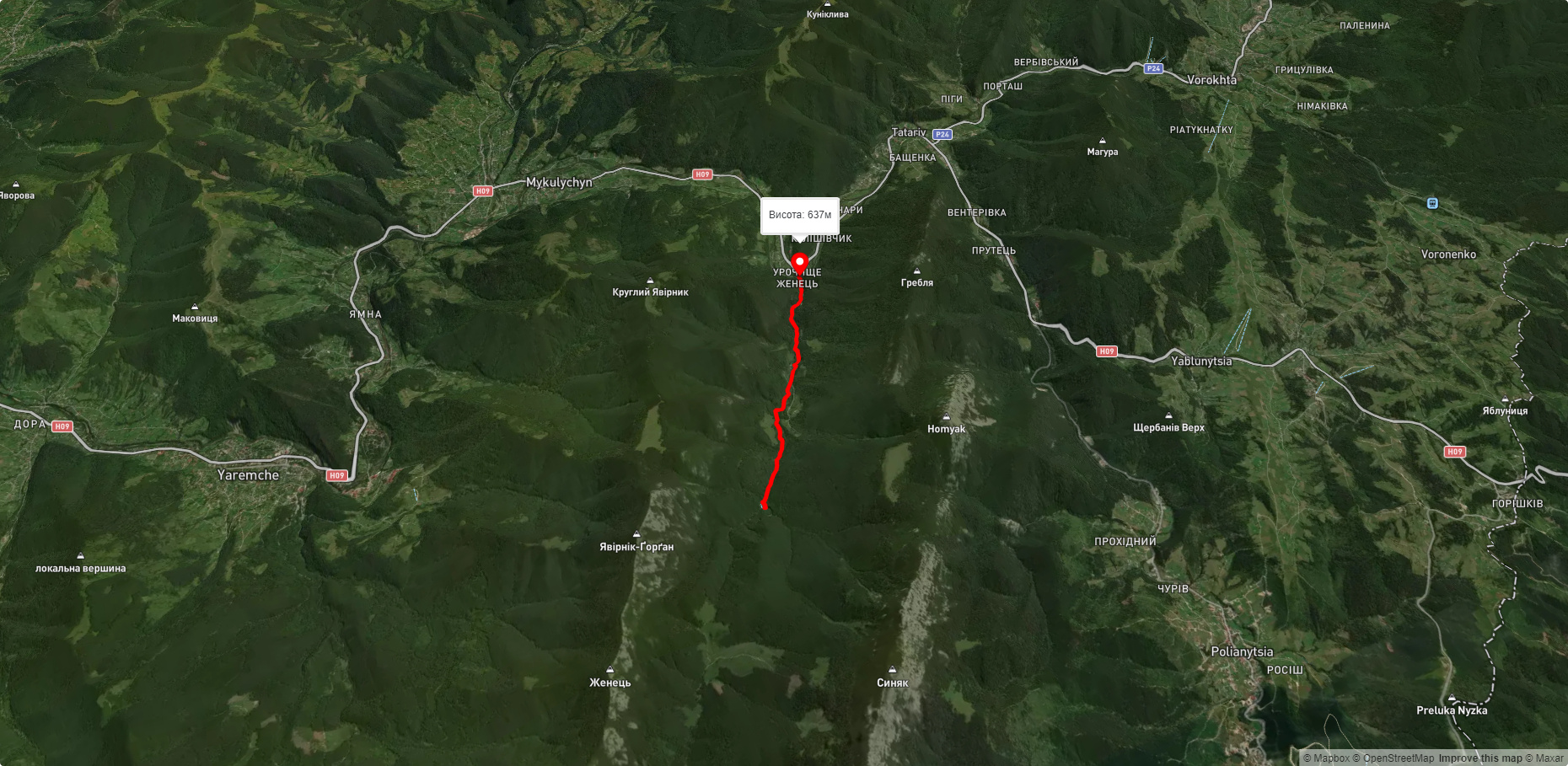 Присілок Підліснів - водоспад Гук Женецький