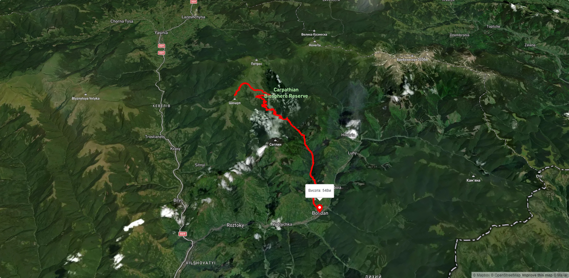 с. Богдан - пол. Рогнєска