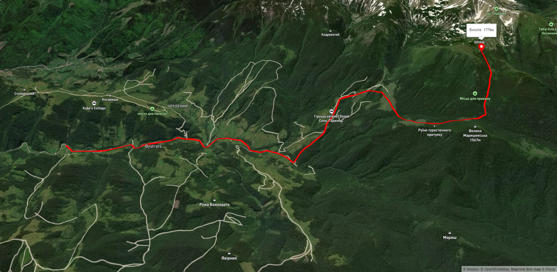 с. Бистрець – г. Шпиці