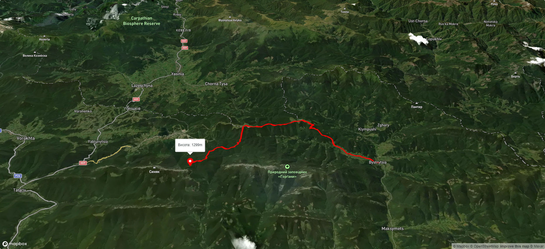 с. Бистриця – г. Малий Горган