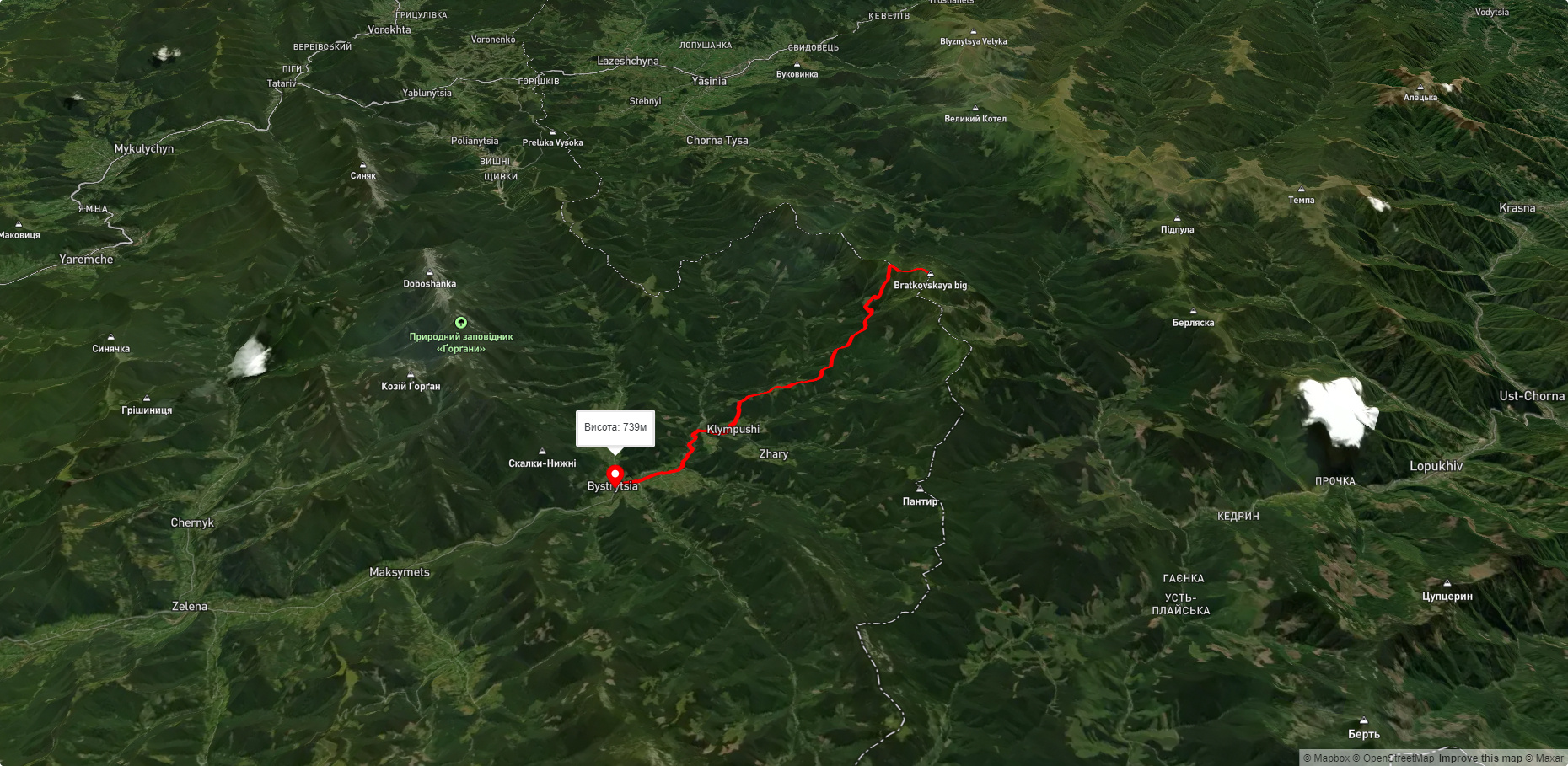 с. Бистриця - г. Велика Братківська