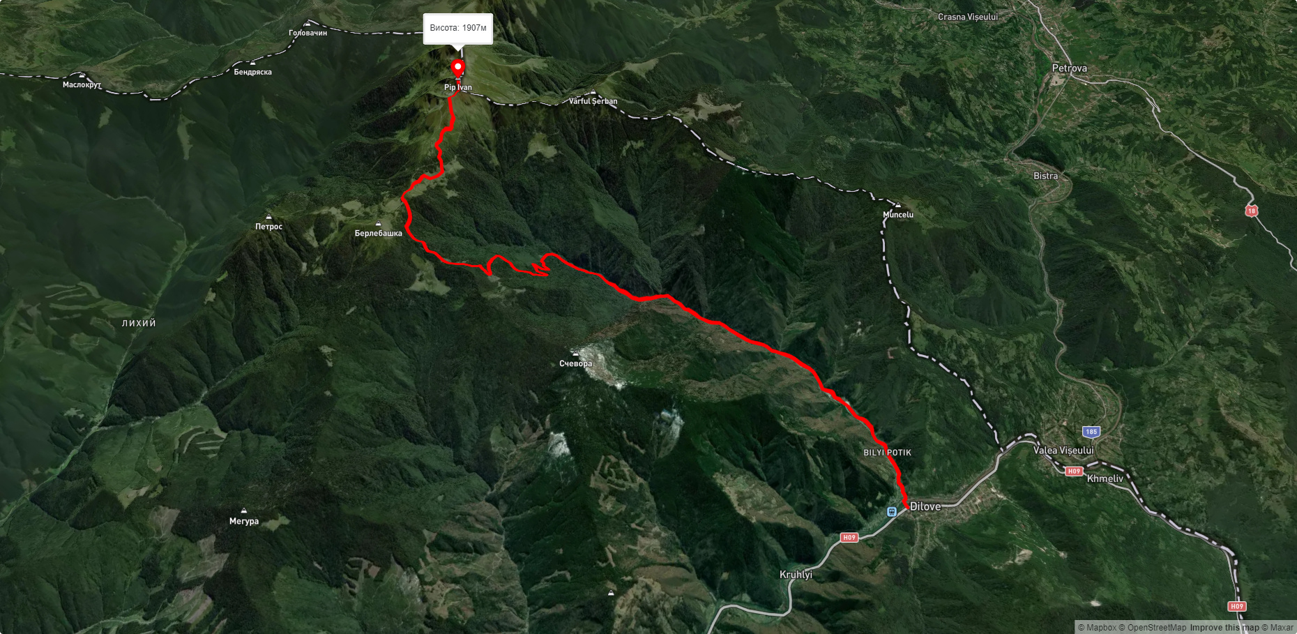 с. Ділове – г. Піп Іван Мармароський