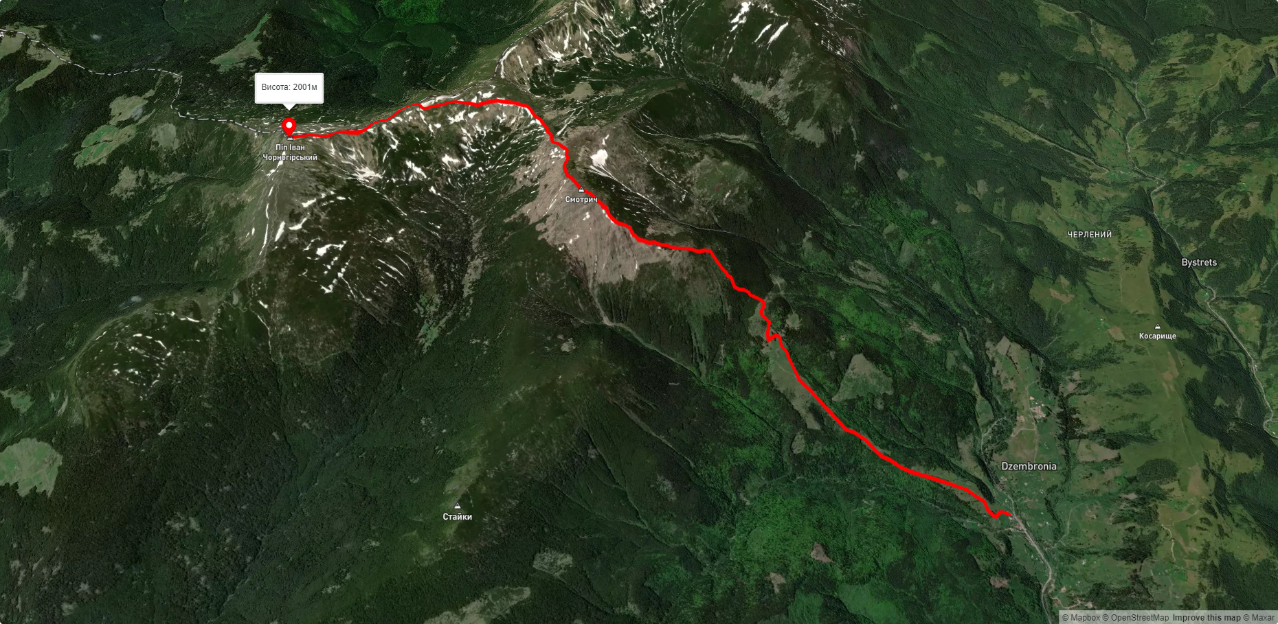 с. Дземброня - г. Піп Іван Чорногірський