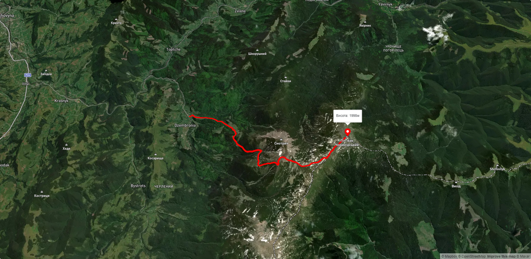 с. Дземброня - г. Піп Іван Чорногірський