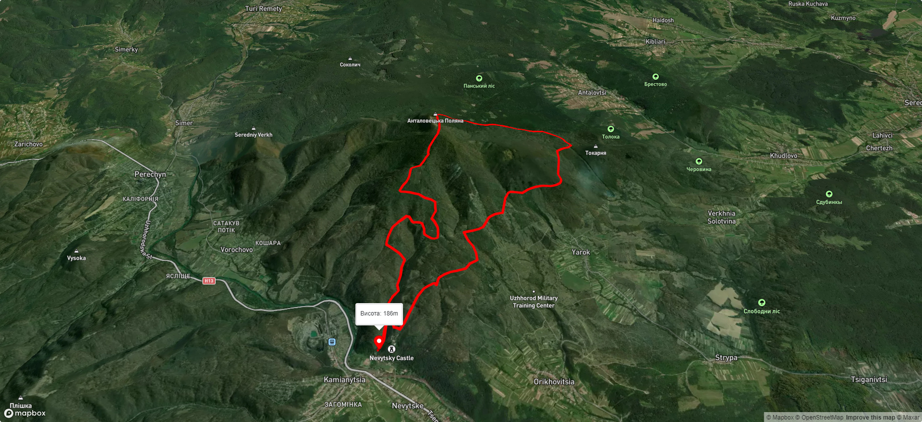 с. Кам'яниця – Анталовецька Поляна – с. Кам'яниця