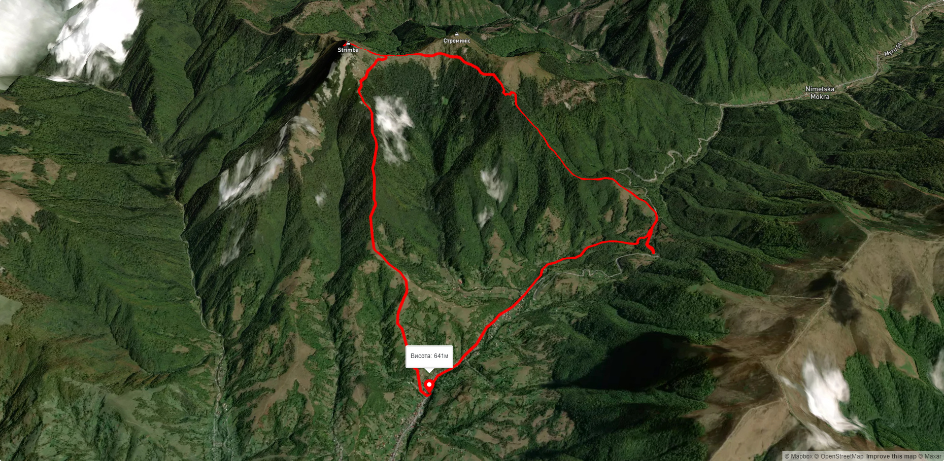 с. Колочава – г. Стримба – с. Колочава