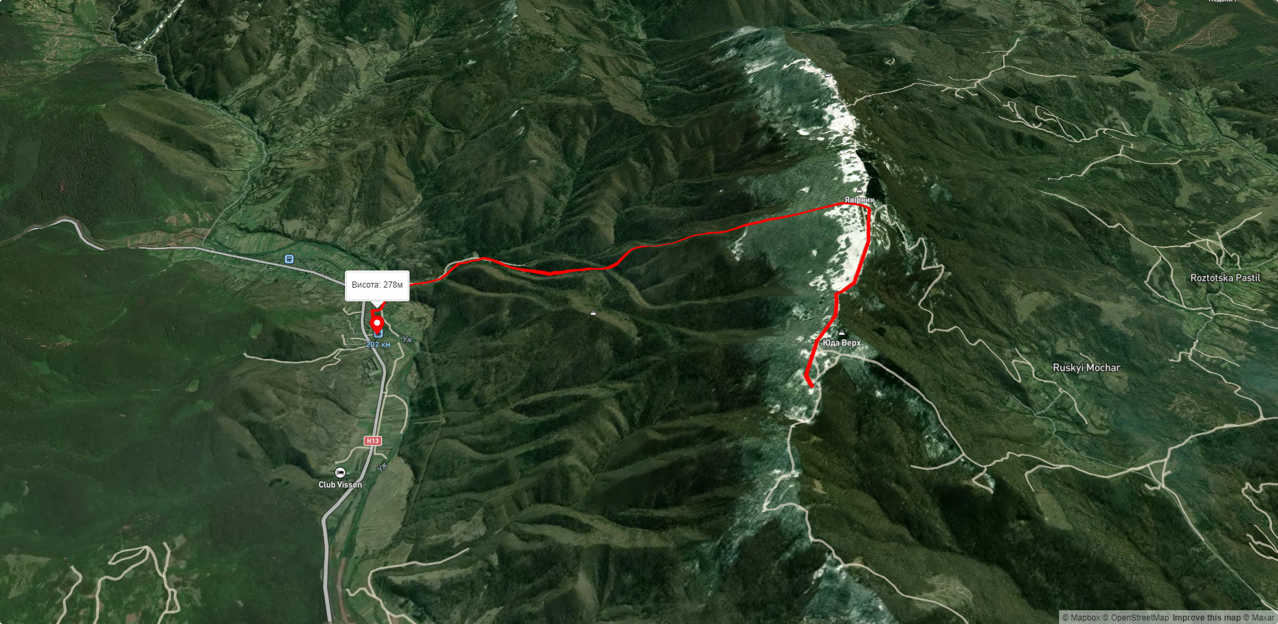 с. Кострина – г. Явірник