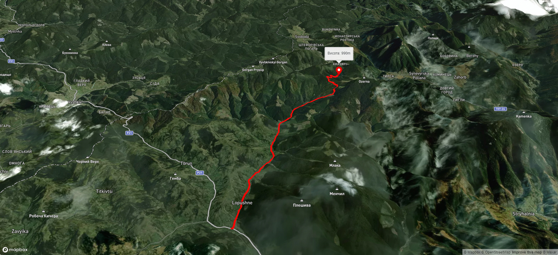 с. Лопушне – оз. Синевир