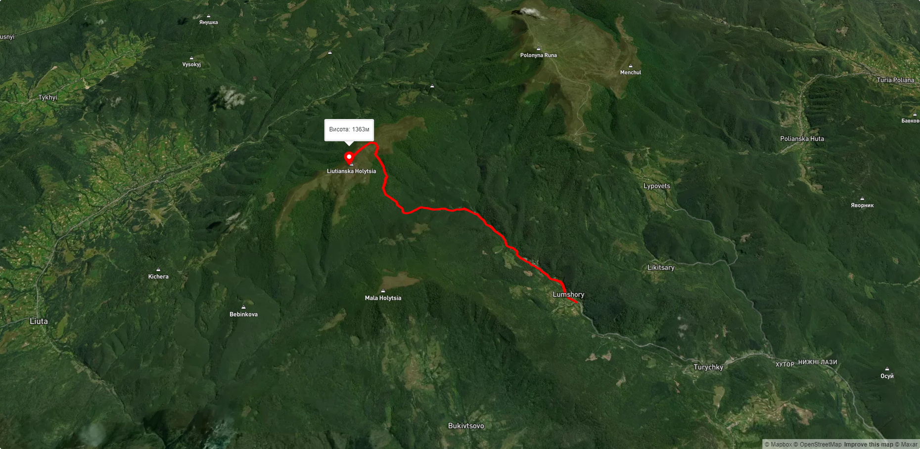 с. Лумшори – г. Лютянська Голиця