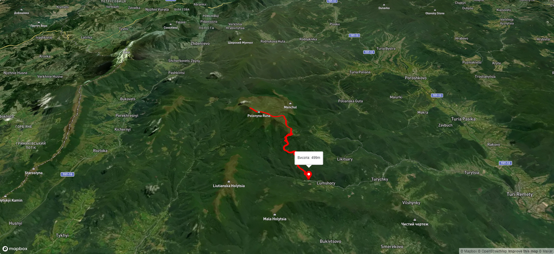 с. Лумшори – Полонина Руна – с. Лумшори