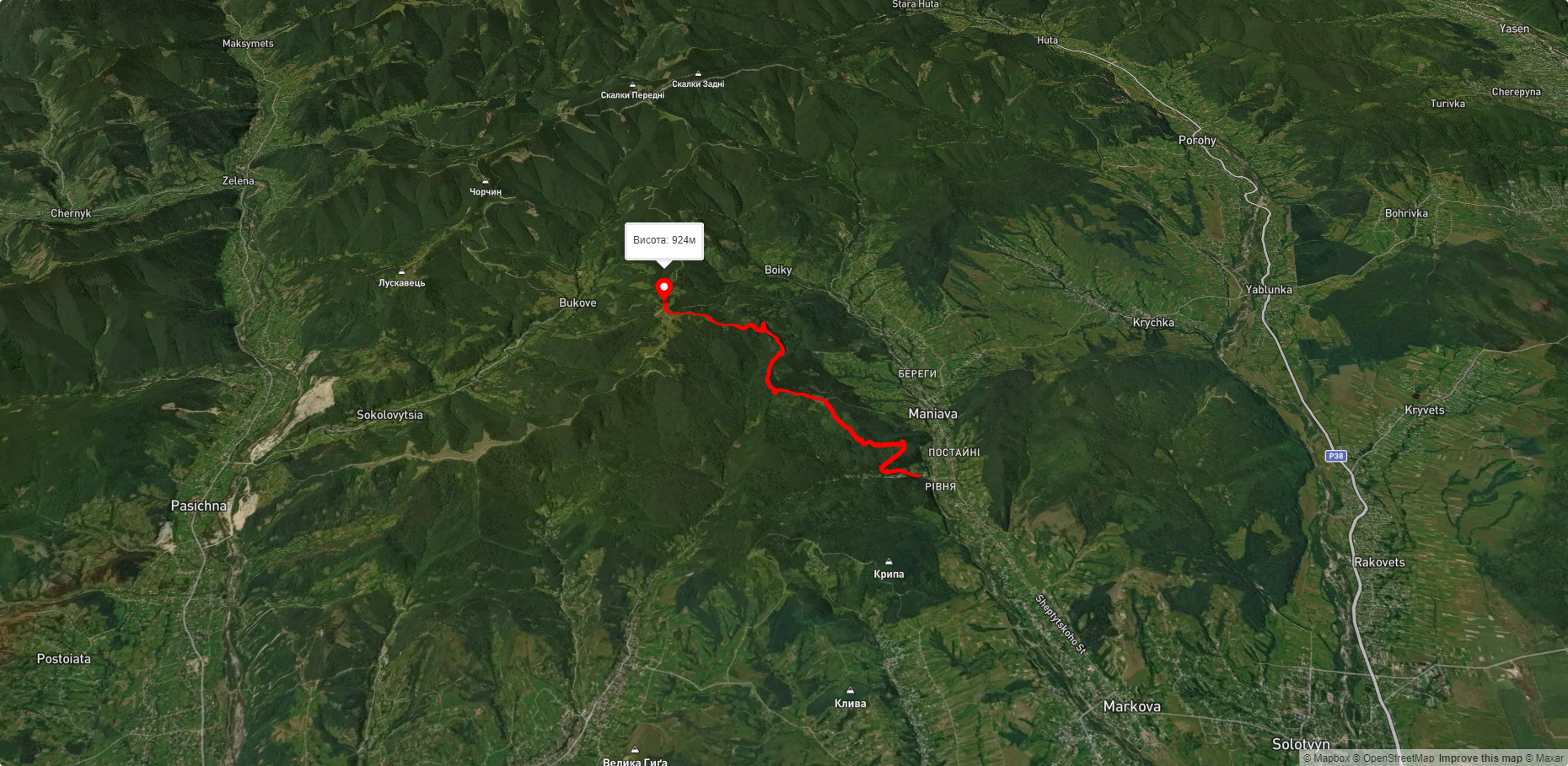 с. Манява - пол. Монастирецька