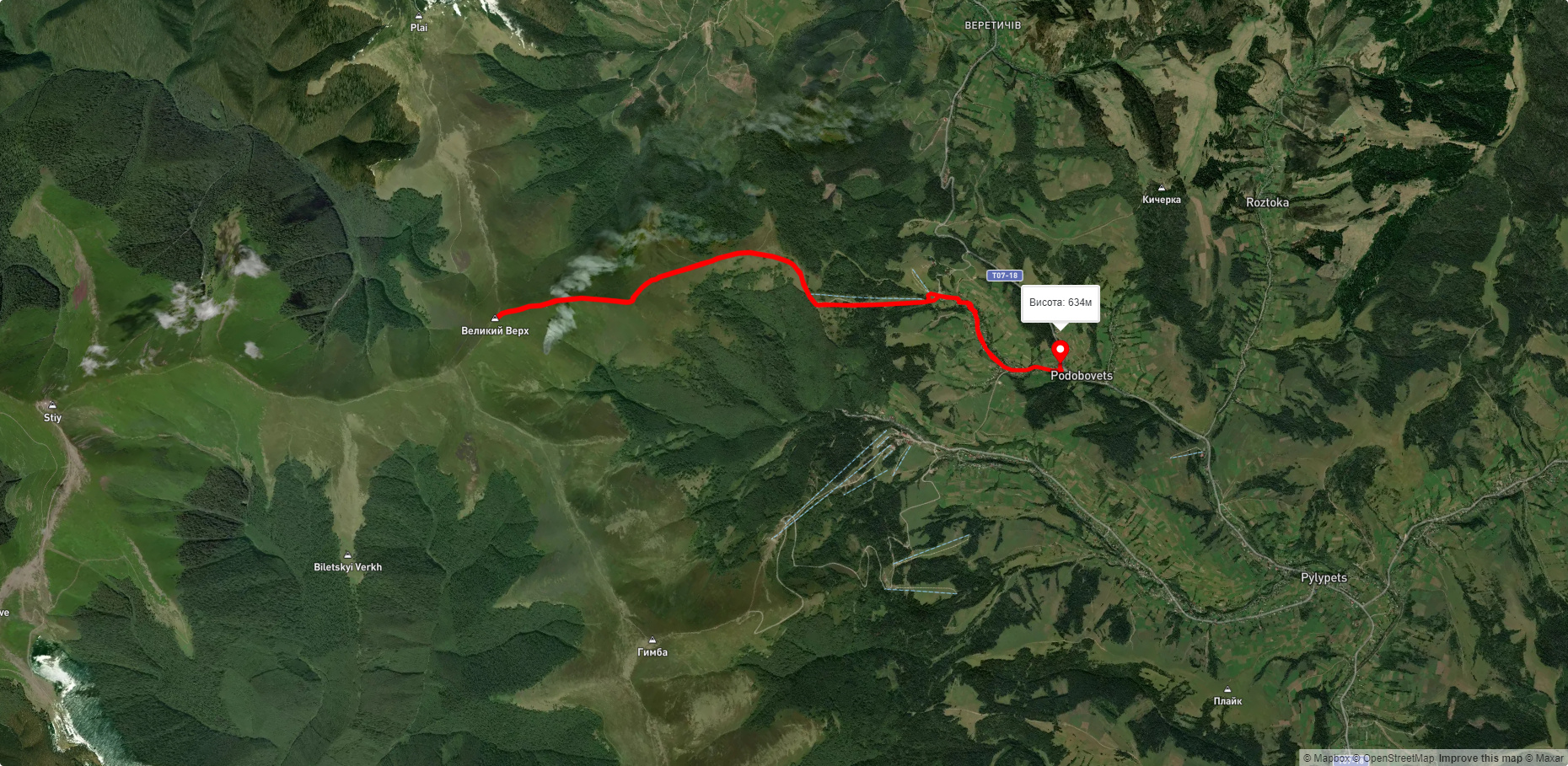 с. Подобовець – г. Великий Верх – с. Подобовець