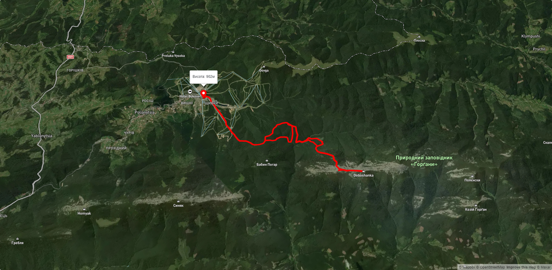 с. Поляниця – г. Довбушанка – с. Поляниця