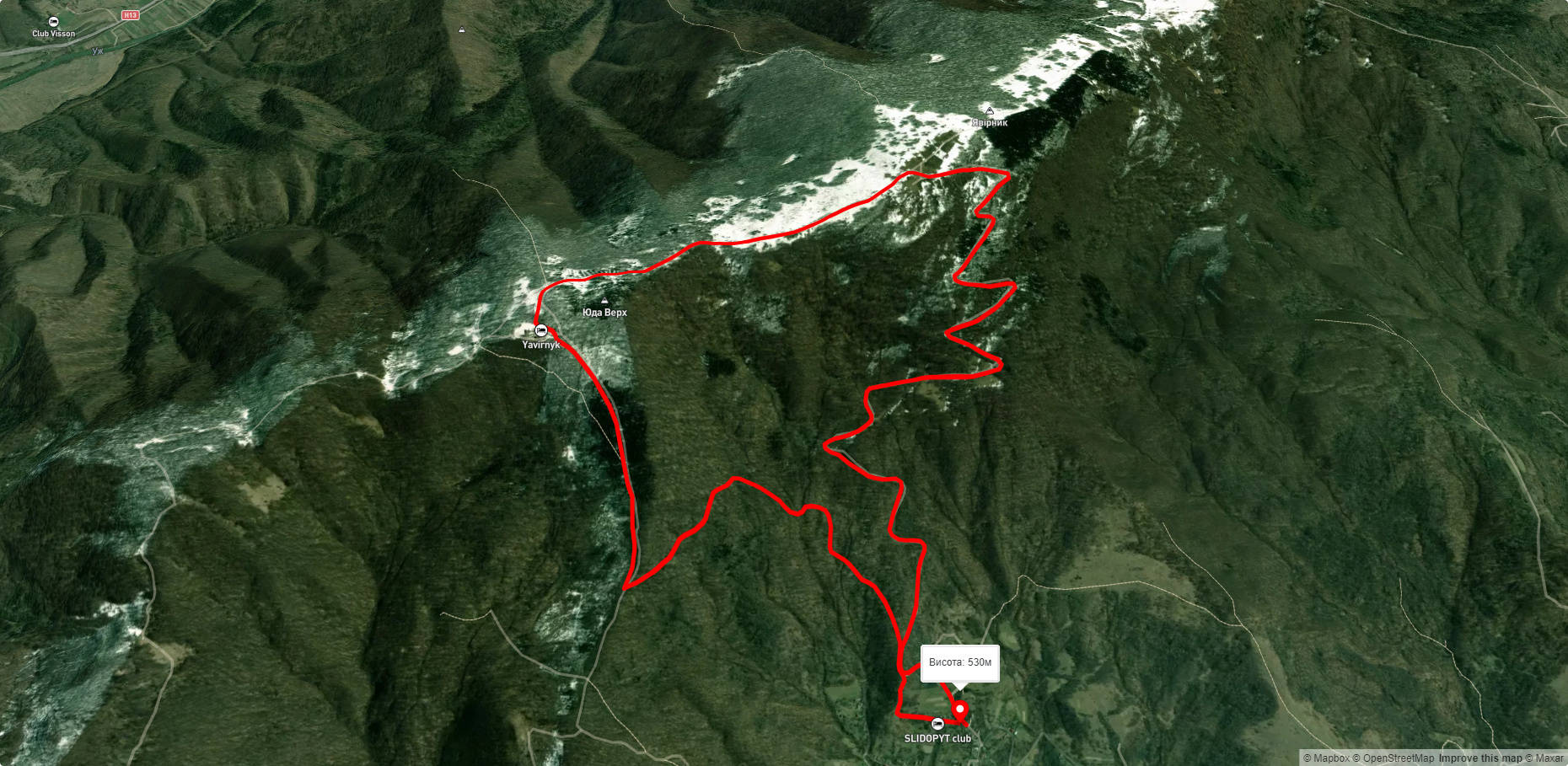 с. Руський Мочар – г. Явірник – с. Руський Мочар