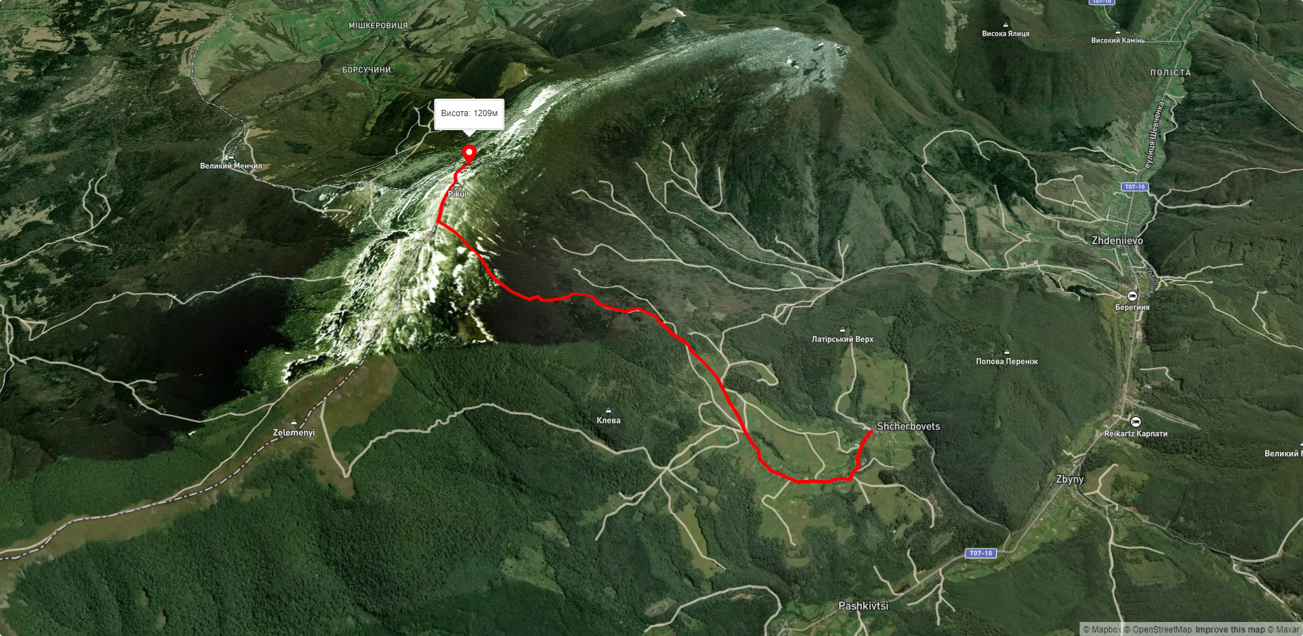 с. Щербовець – г. Пікуй