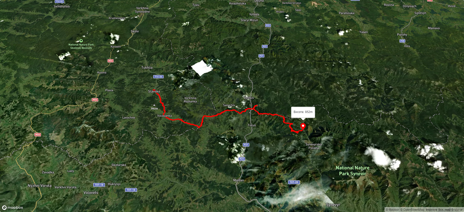 с. Славське, через Буковецький перевал до оз. Синевир