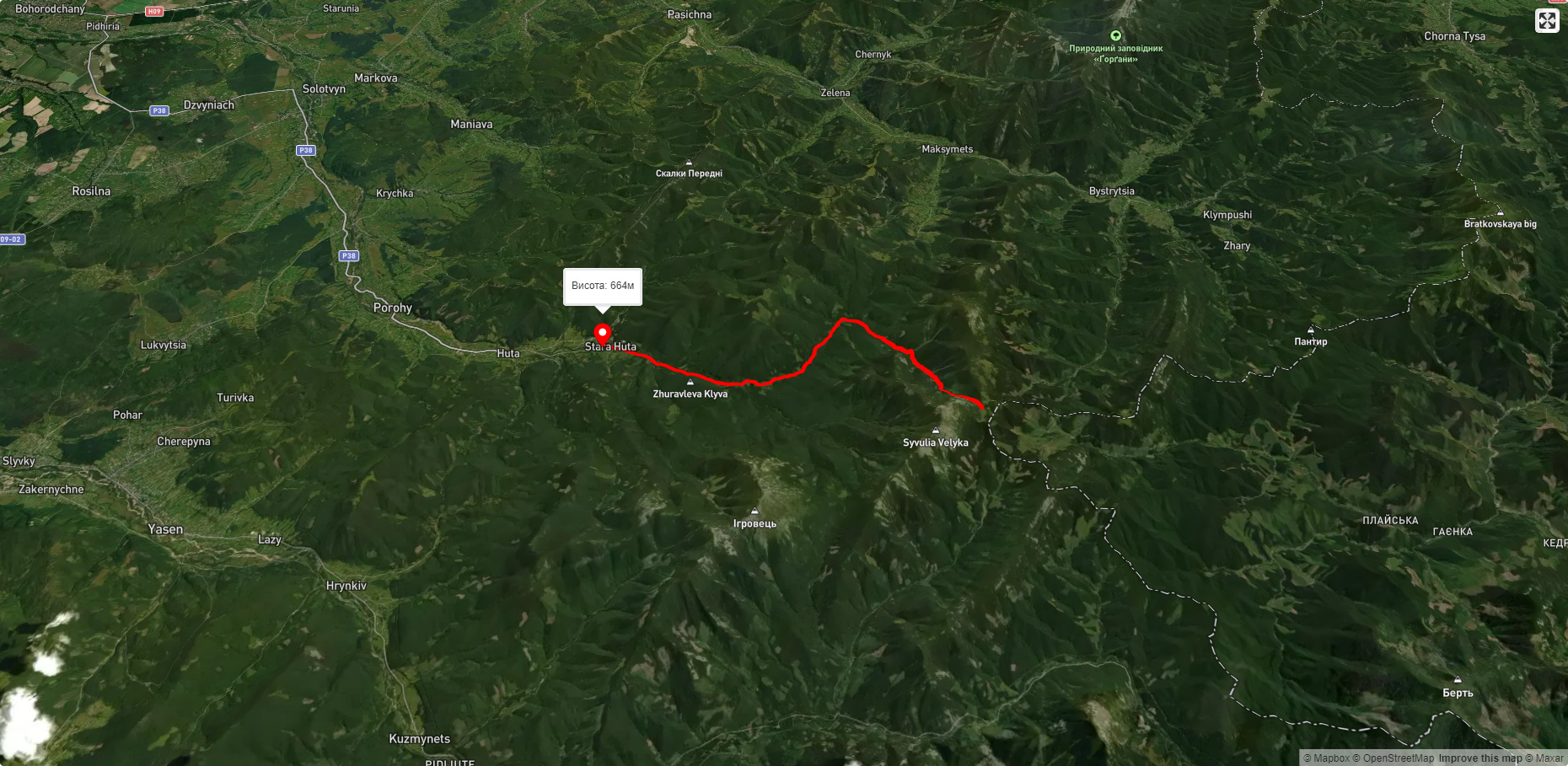 с. Стара Гута - пол. Рущина