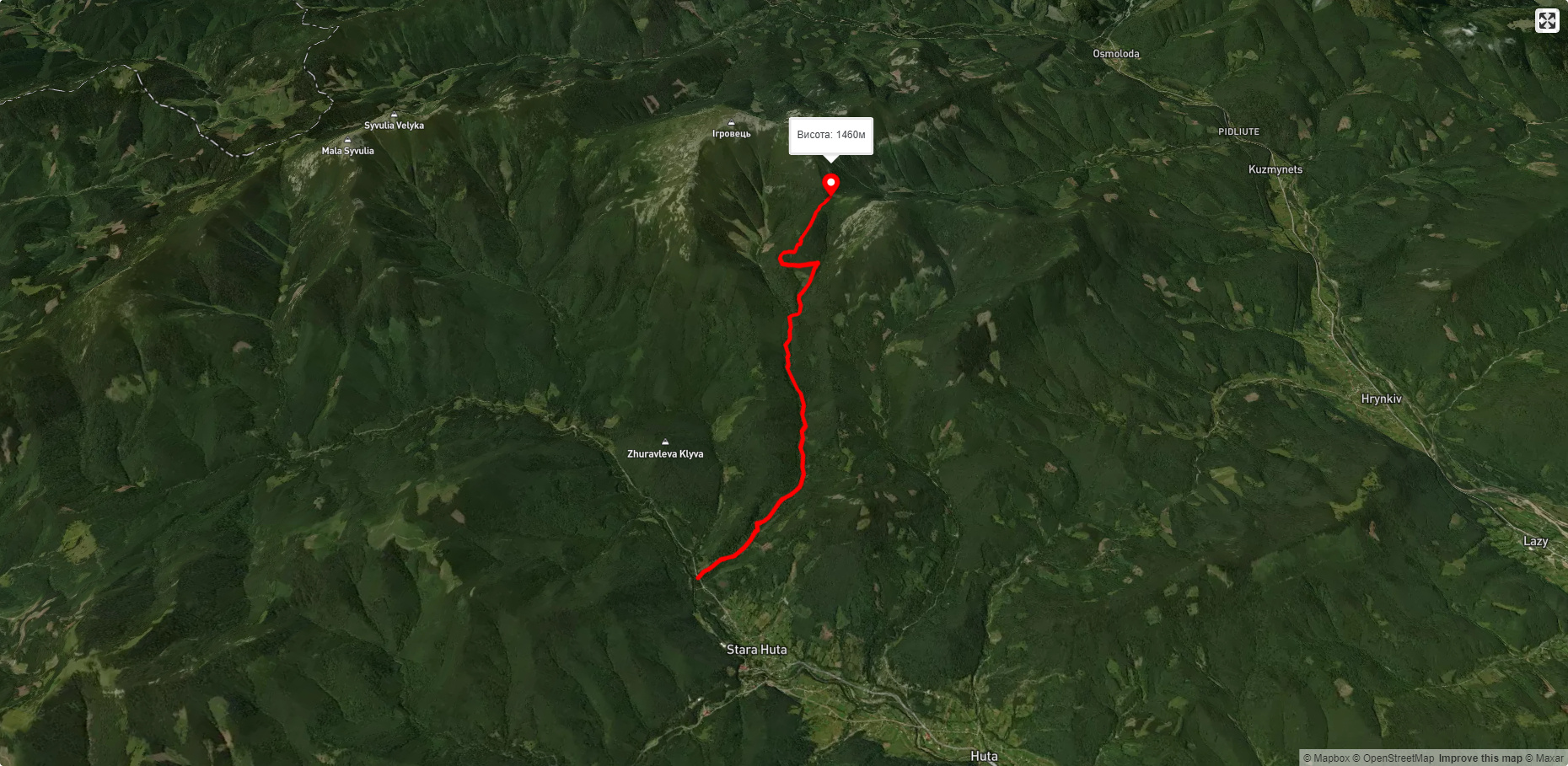 с. Стара Гута - пол. Середня