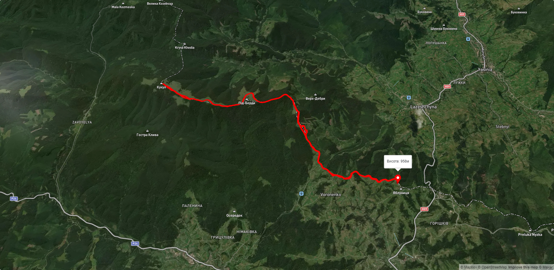 с. Вороненко – г. Кукул – с. Вороненко