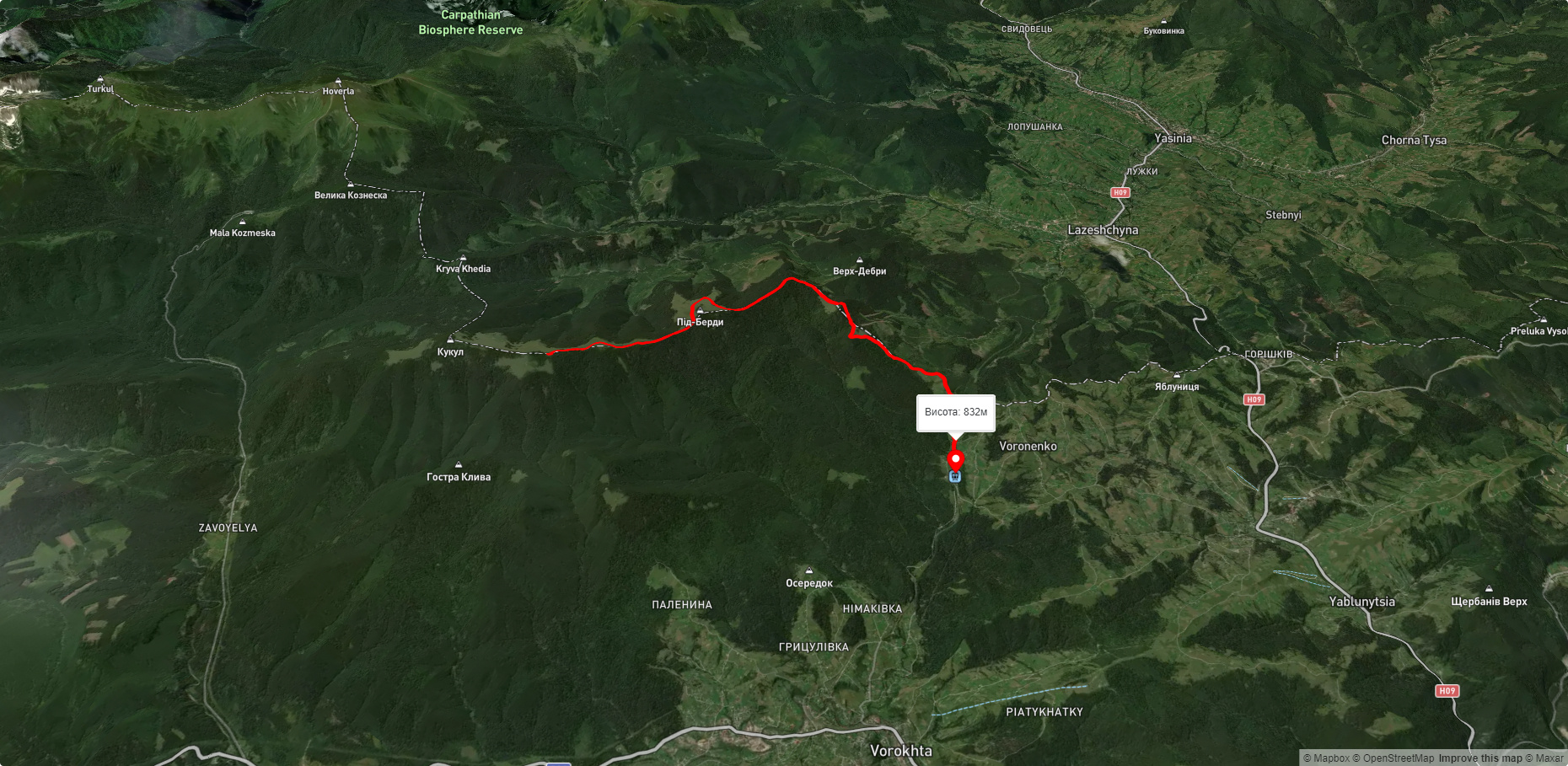 с. Вороненко - пол. Озірна