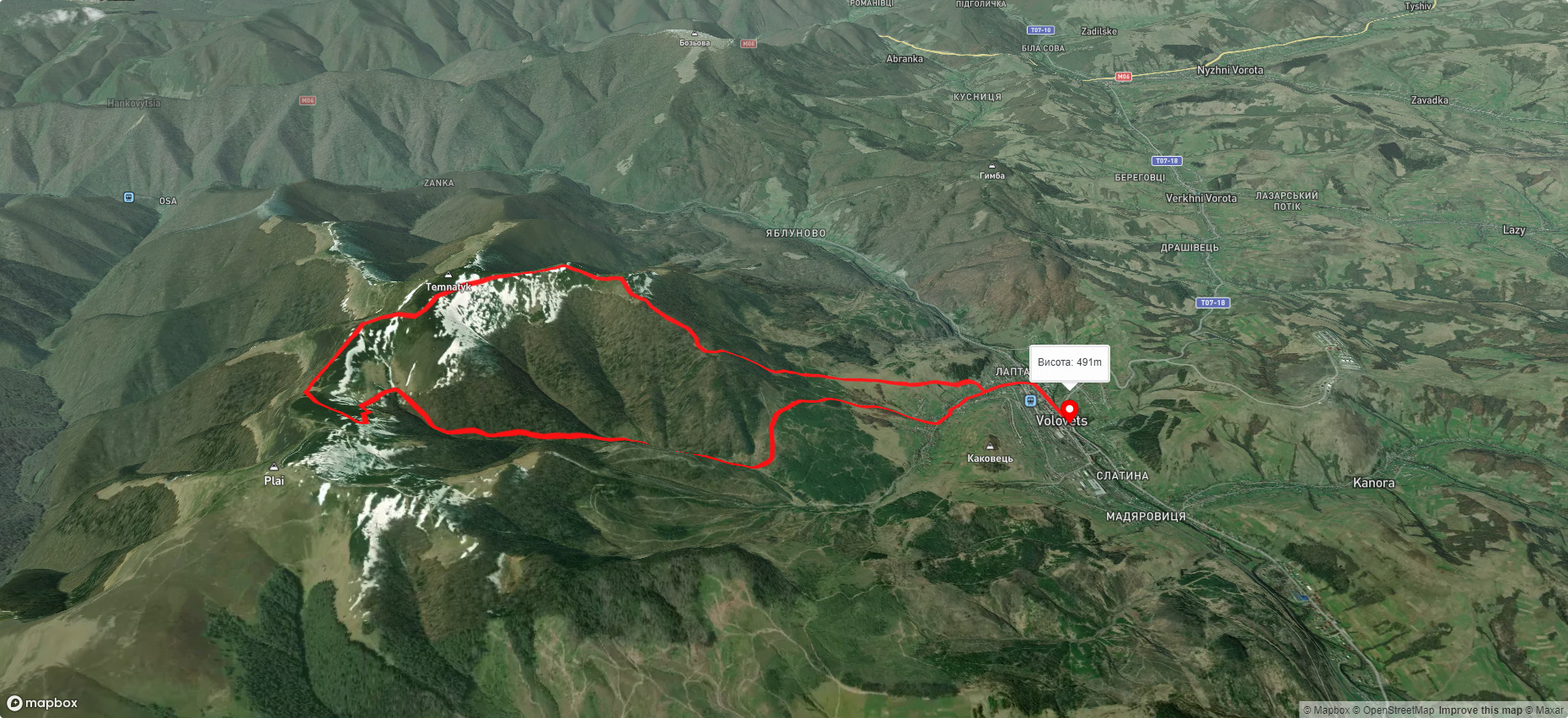 смт. Воловець – г. Цицька – смт. Воловець