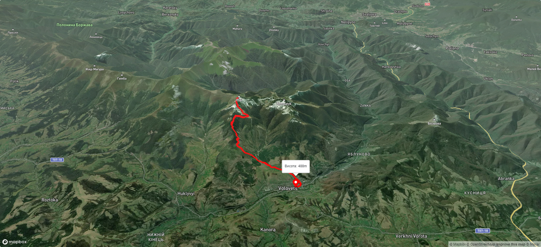 смт. Воловець – г. Плай – смт. Воловець