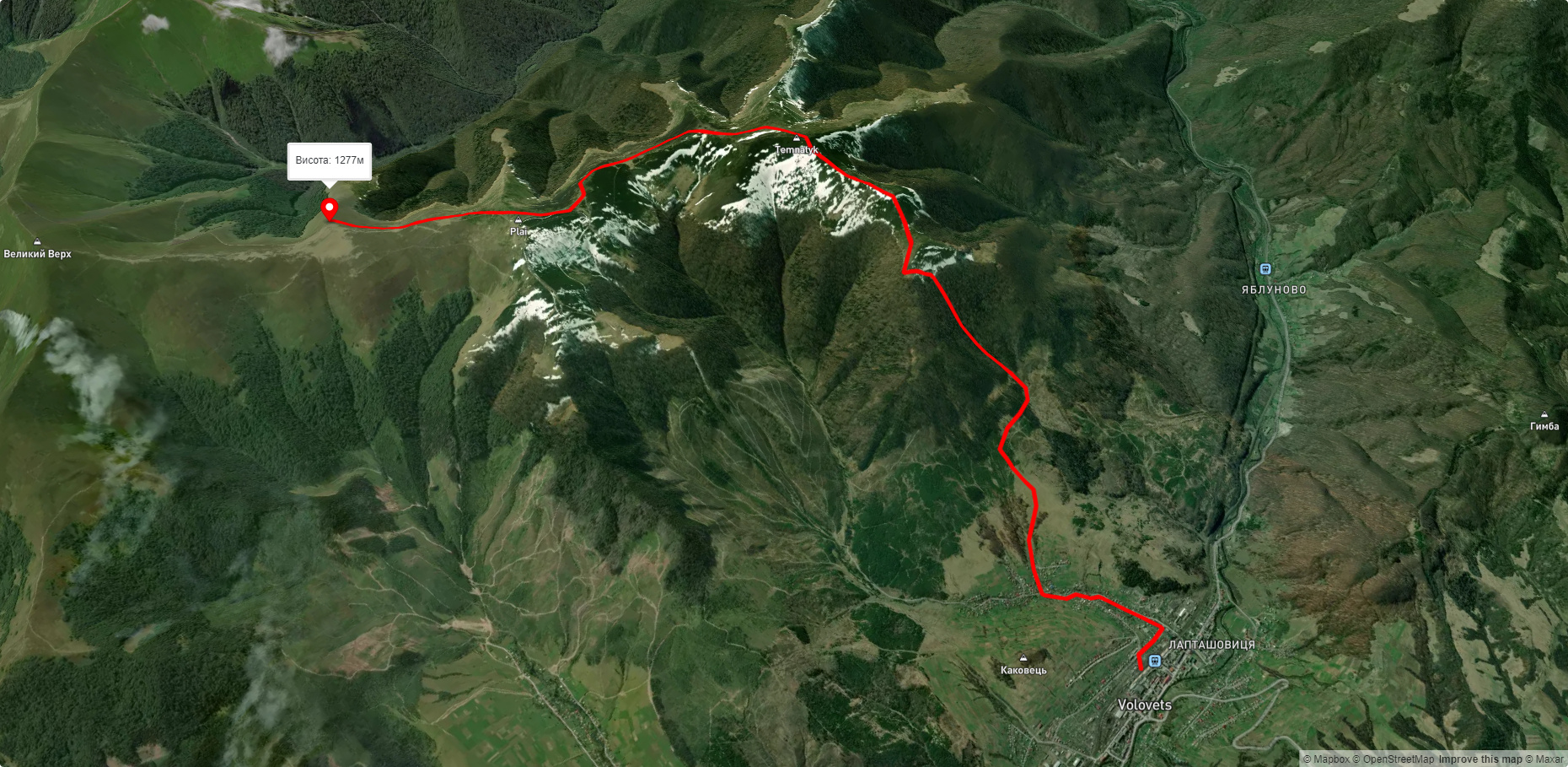 смт. Воловець – г. Темнатик