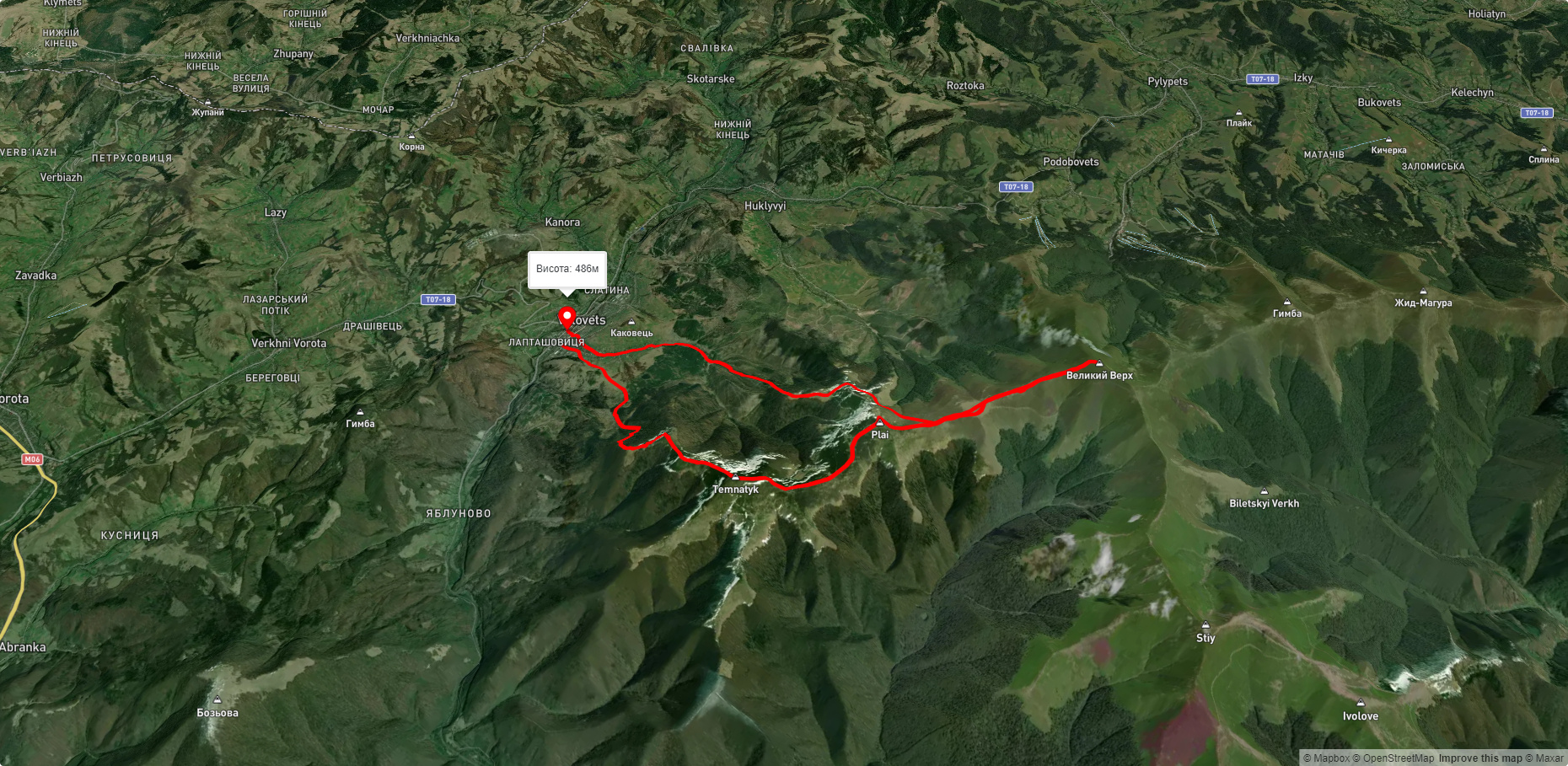смт. Воловець – г. Великий Верх – смт. Воловець