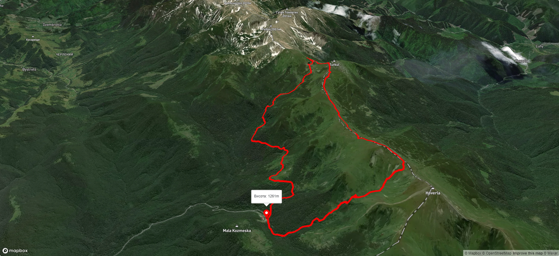 турбаза 'Заросляк', через оз. Несамовите, Говерлянский вдсп. до турбази 'Заросляк'