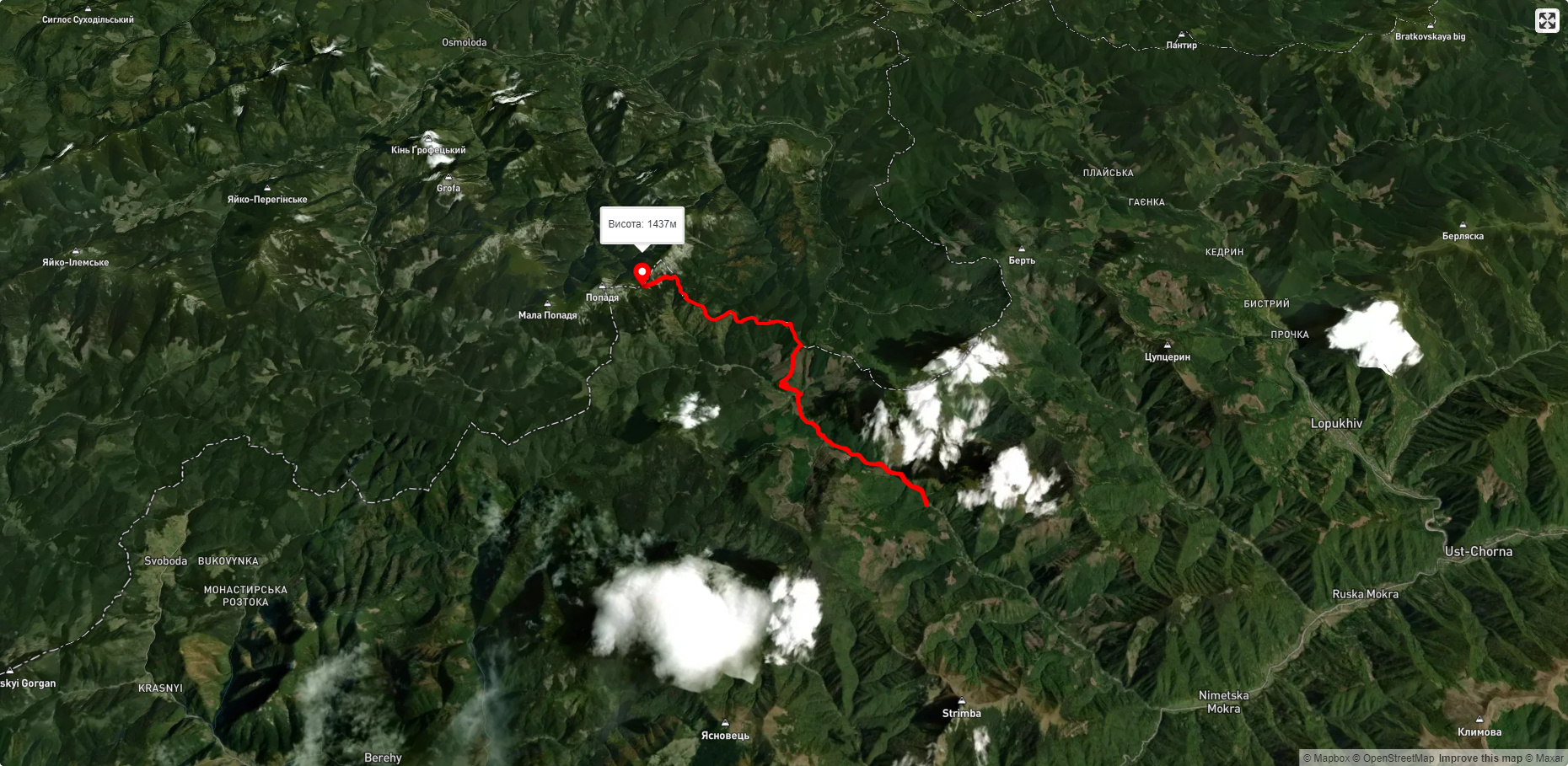 Усть-Чорна - Попадя