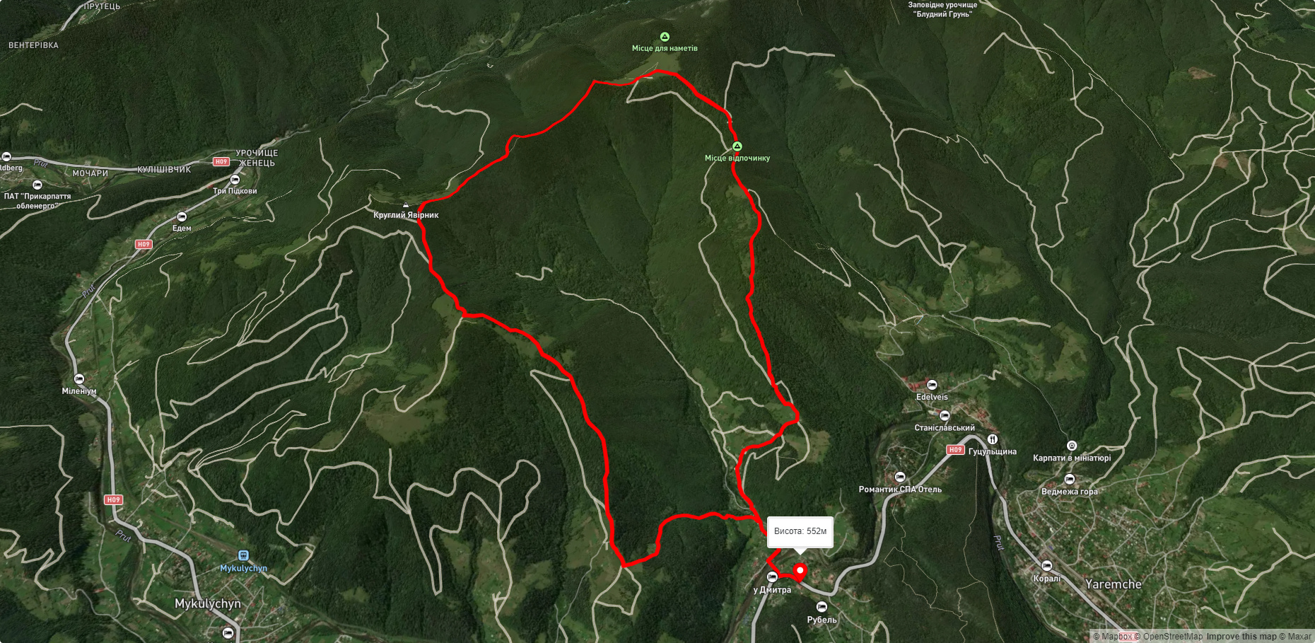 Ямна - полонина Явірник - Круглоявірник - Ямна