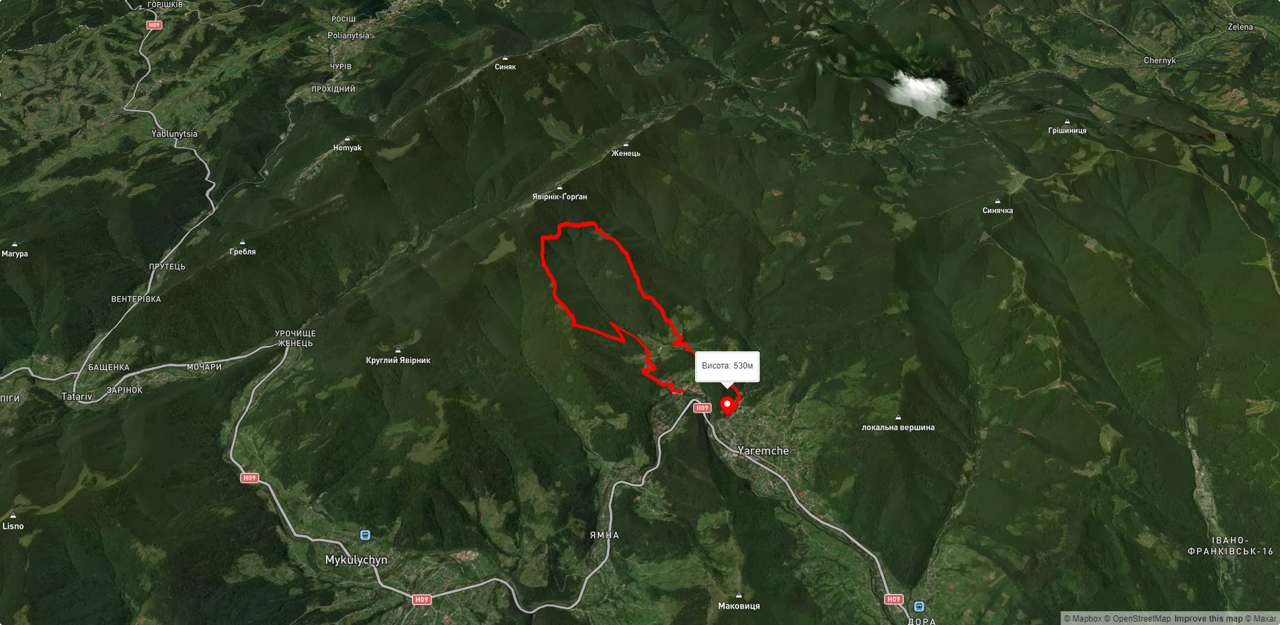 Яремче - пол. Явір - пол. Вовча - Яремче